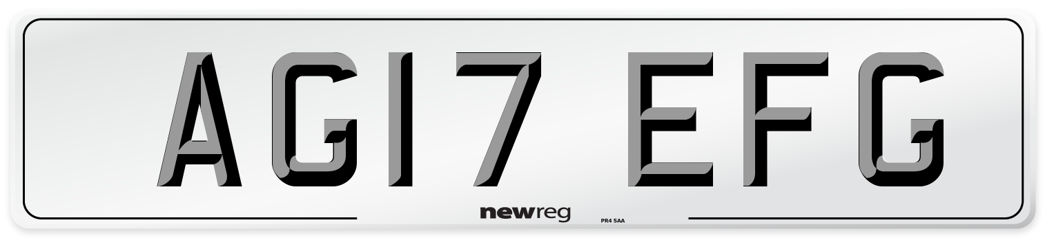 AG17 EFG Number Plate from New Reg